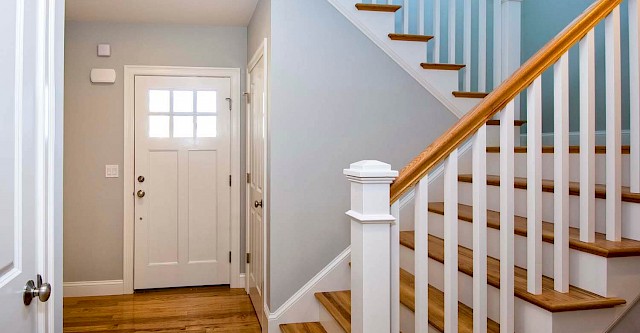 Forsythia entryway and staircase